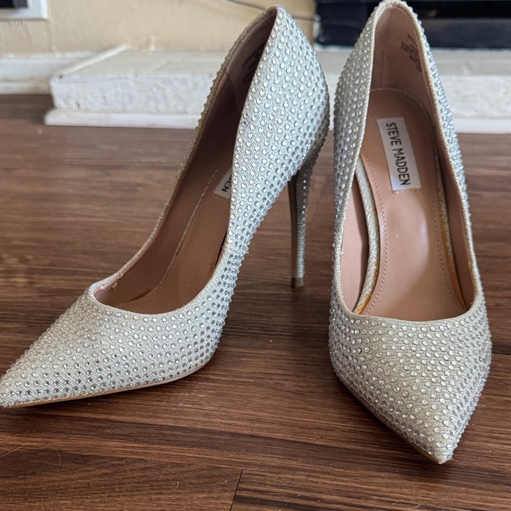 Steve Madden Silver Rhinestone Women's Heels